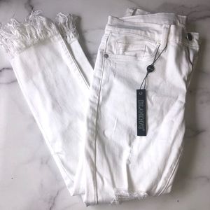 Blank NYC White Fringe Jeans